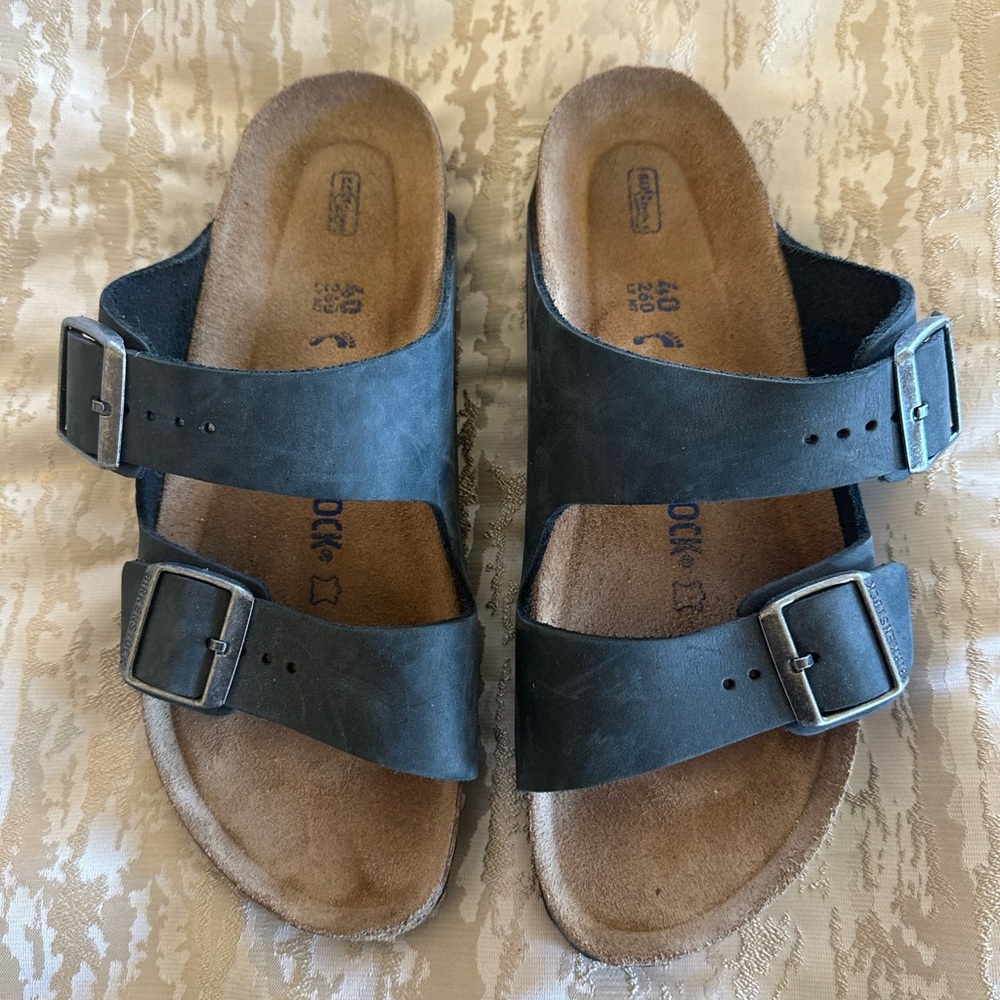 Birkenstock Womens Black Sandals Size 40 Preowned